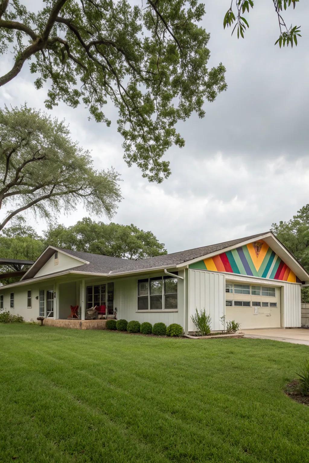 A vibrant soffit adds personality and unexpected flair.