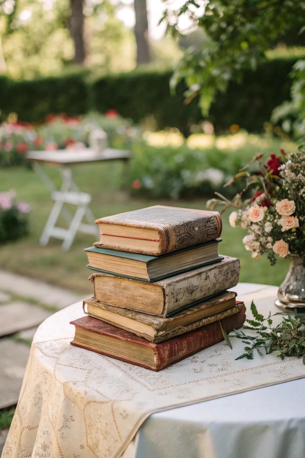Books provide a unique and individual ornamental element.