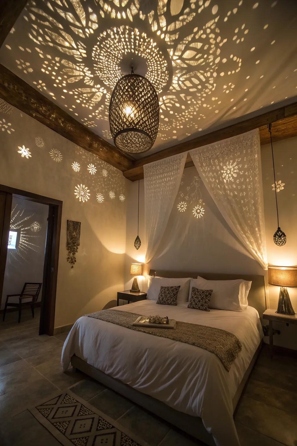 Shadow play lights: artistic intrigue.