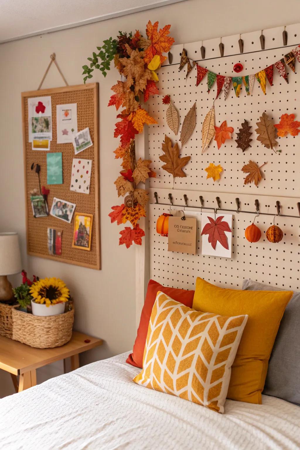 Revamp your area using seasonal pegboard decorations.
