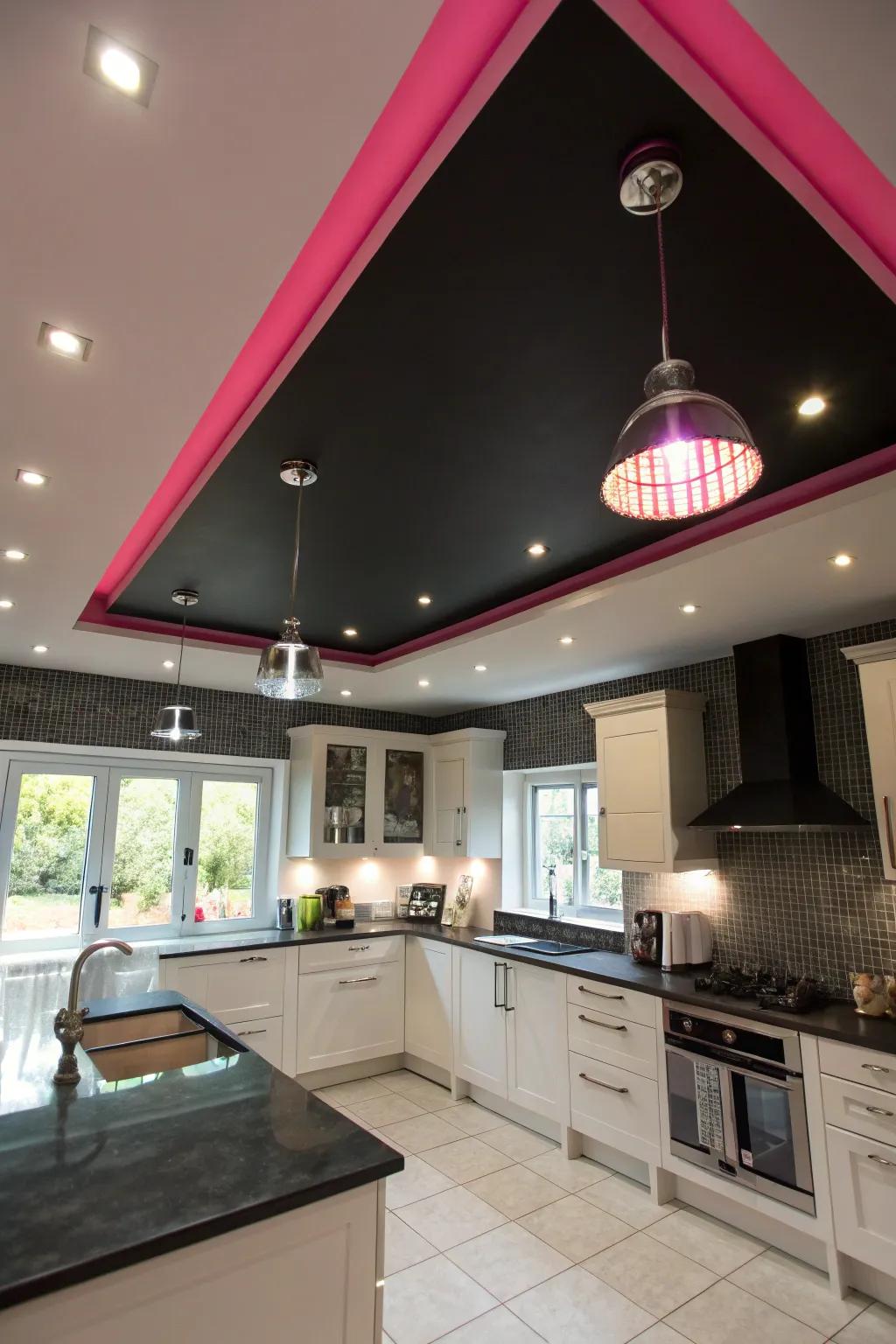 Ceiling embellishments add an unexpected design twist.