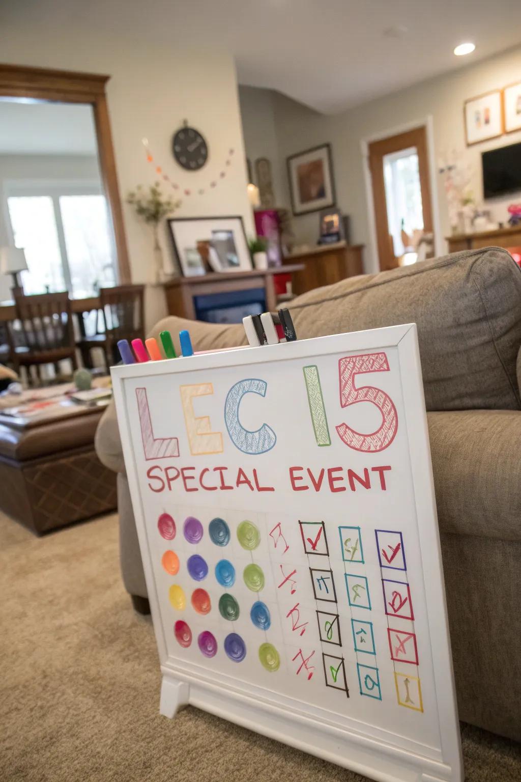 Countdown to an occasion with a whiteboard layout.