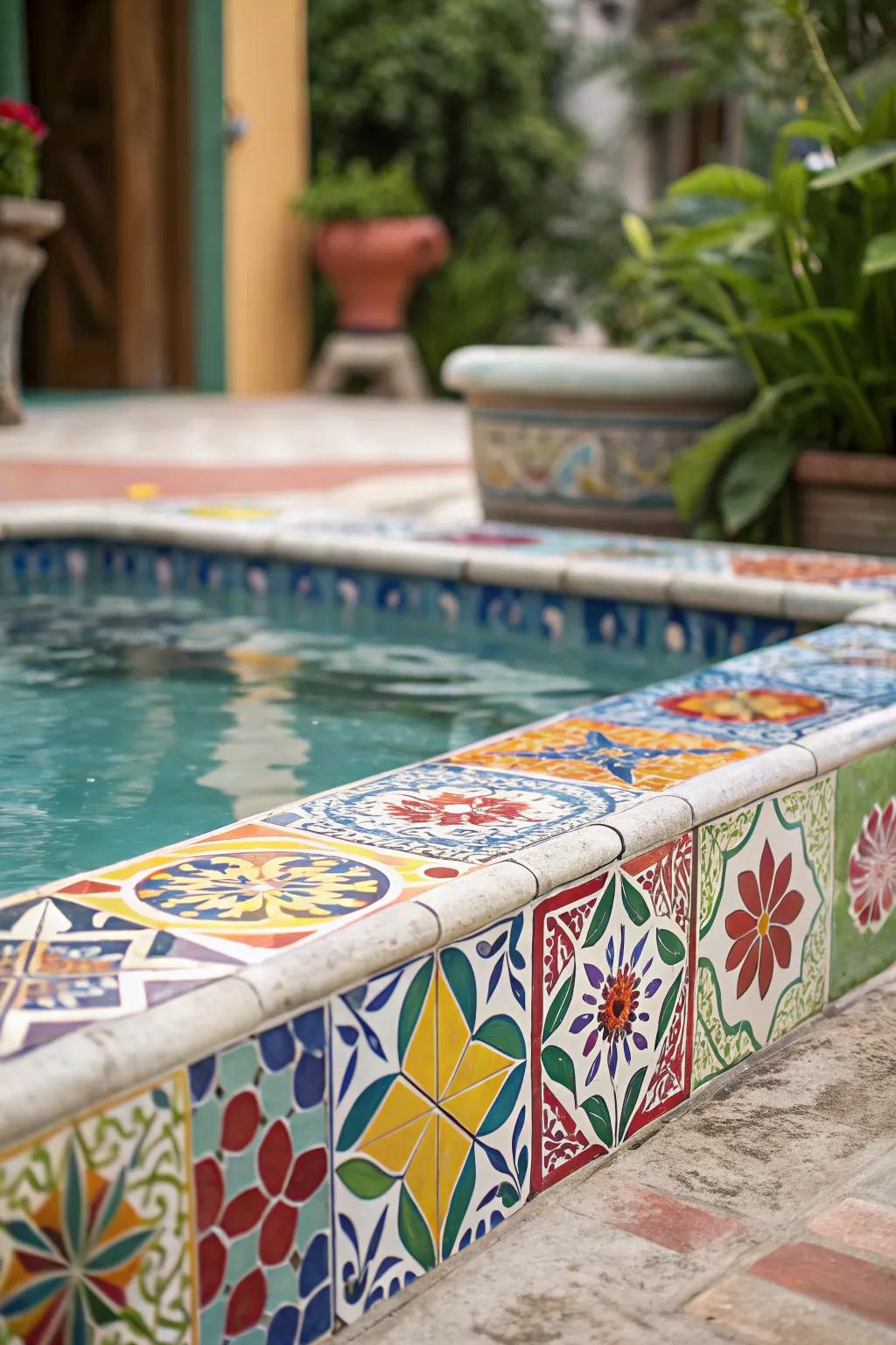 Vibrant surfaces add a distinctive and lively character to your pool.