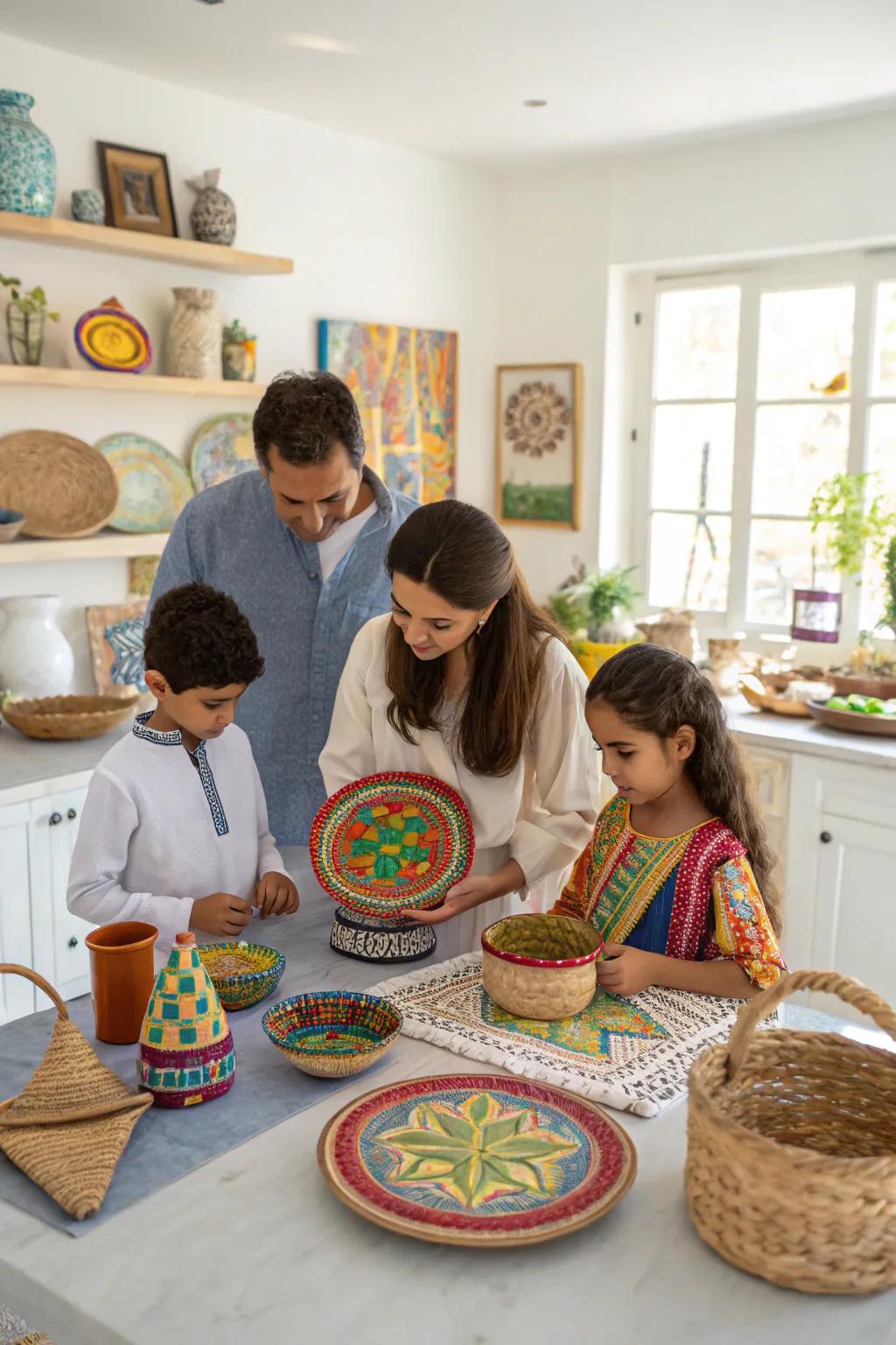 Showcase creativity and togetherness using self-made art props.