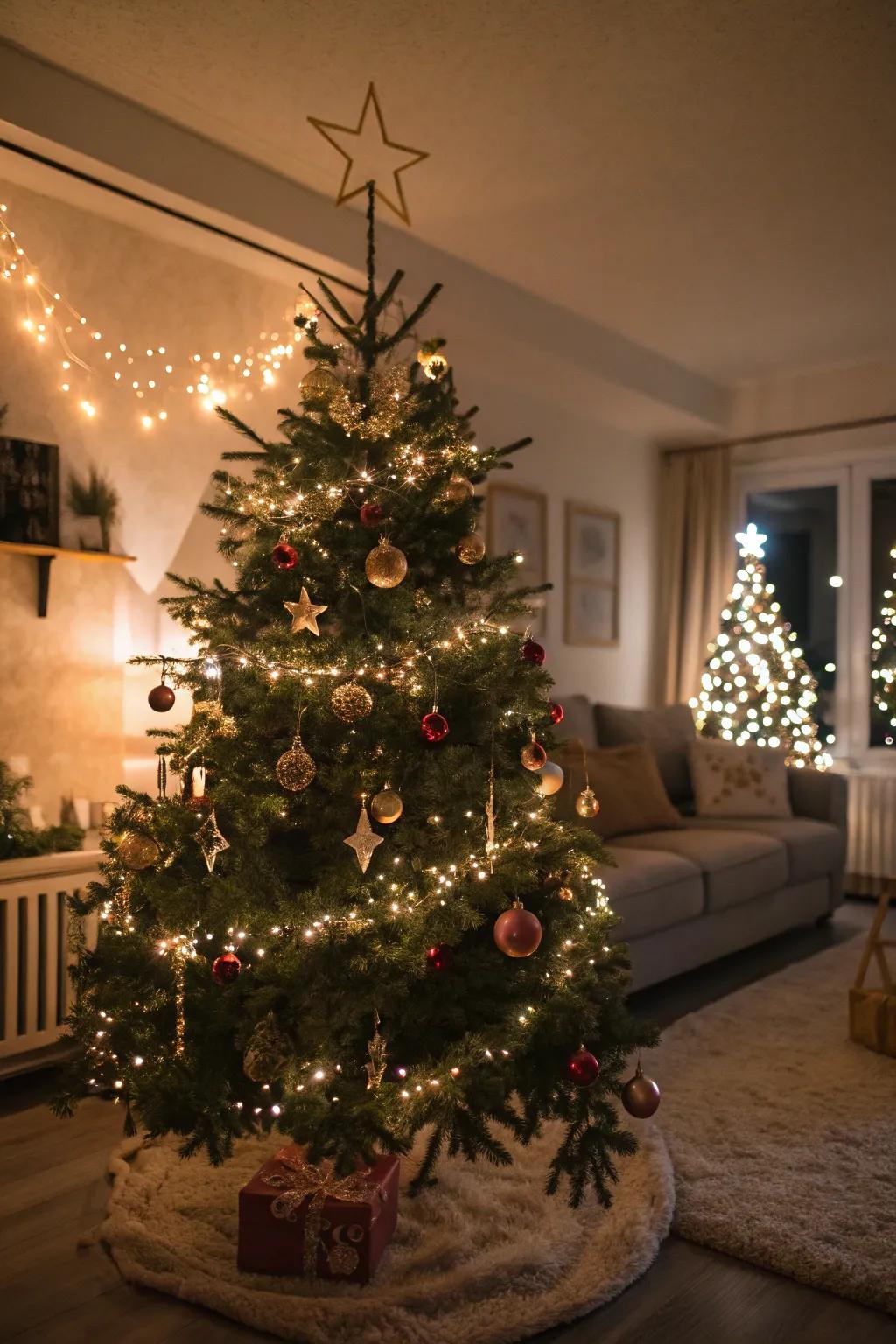 Fairy lights add a magical, whimsical touch.