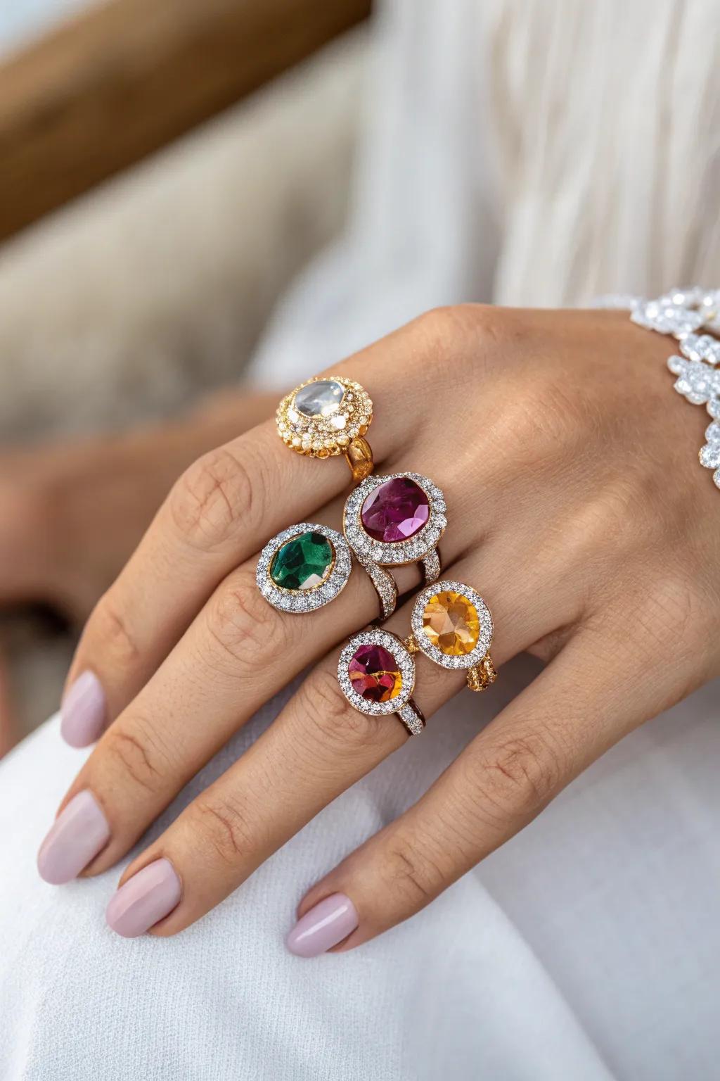Elegant Gem Accented Rings