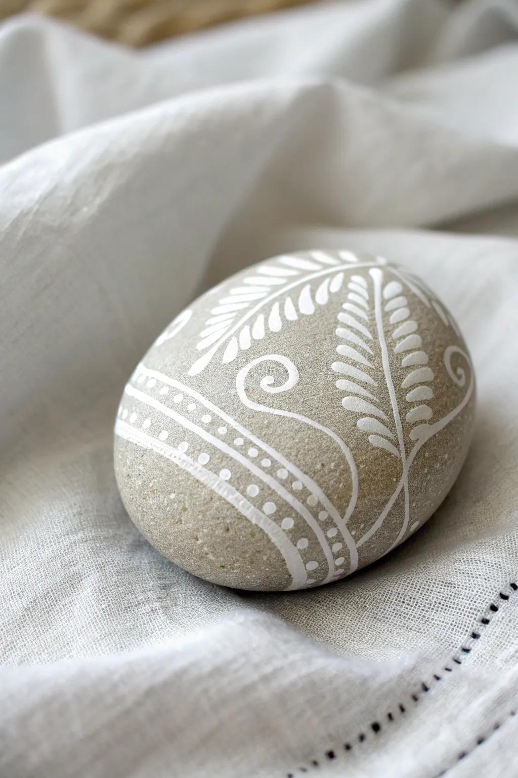 Experience the elegance of simplicity through monochrome stone art.