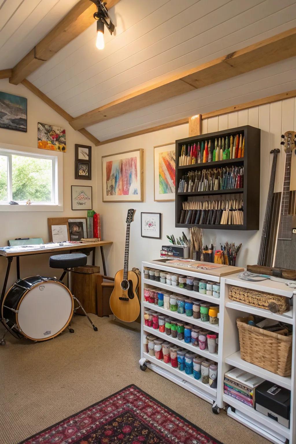 The addition of a hobby room encourages creativity and leisure.