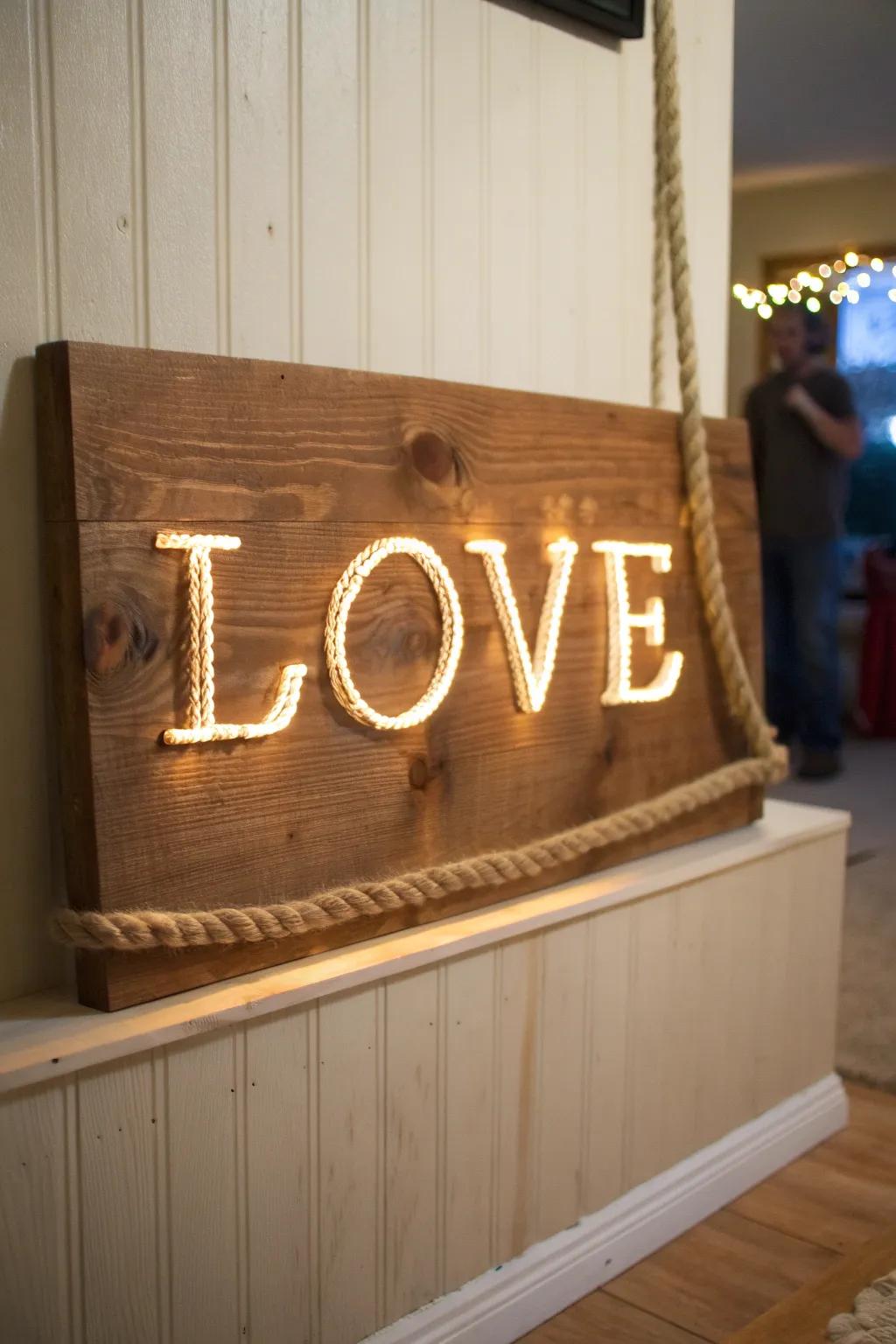 Add a personal touch with DIY radiant strand signage.