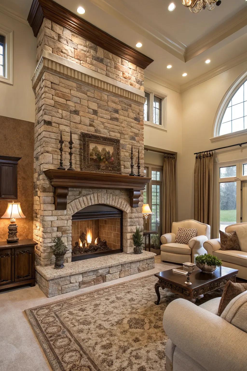 Stonework adding depth and luxury to your stone hearth.