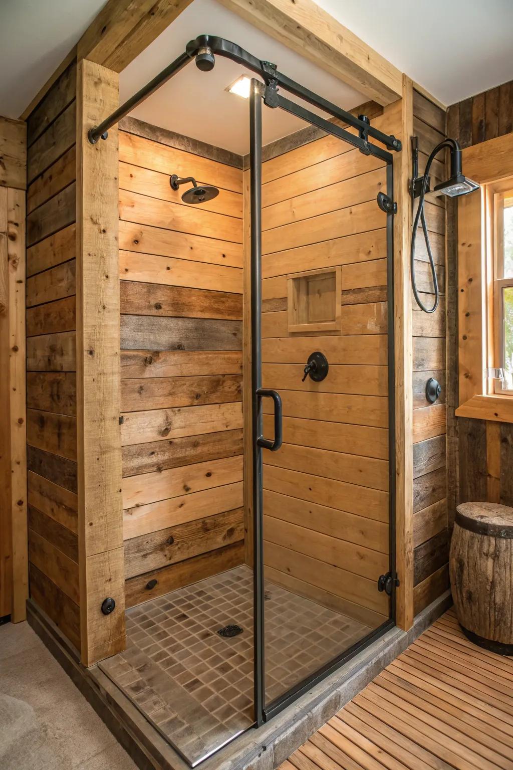 Salvaged timber delivers persona and warmth.