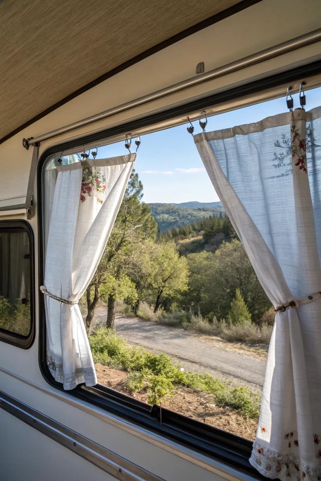 Cushion covers can be repurposed into distinctive and personal window treatments.