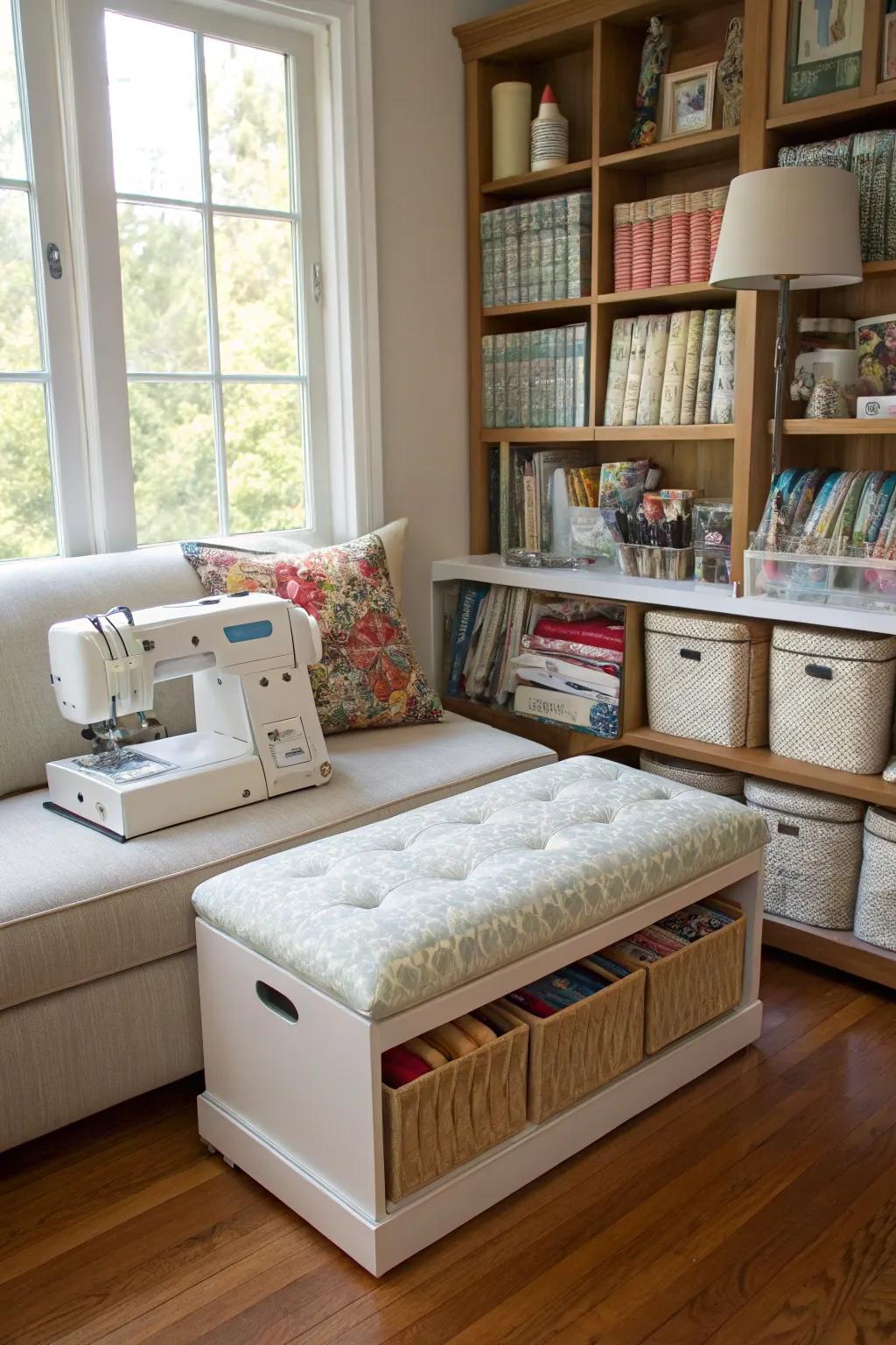 Furniture with multiple applications maximizes space efficiency.