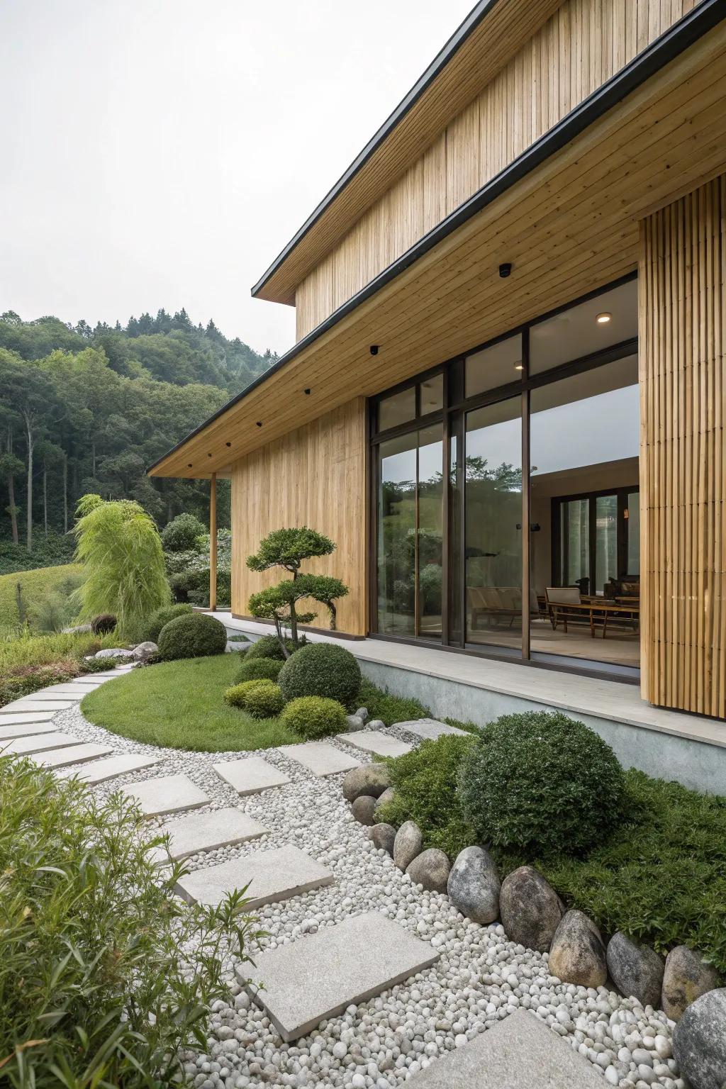 Bamboo cladding offers a distinctive, eco-chic appeal.