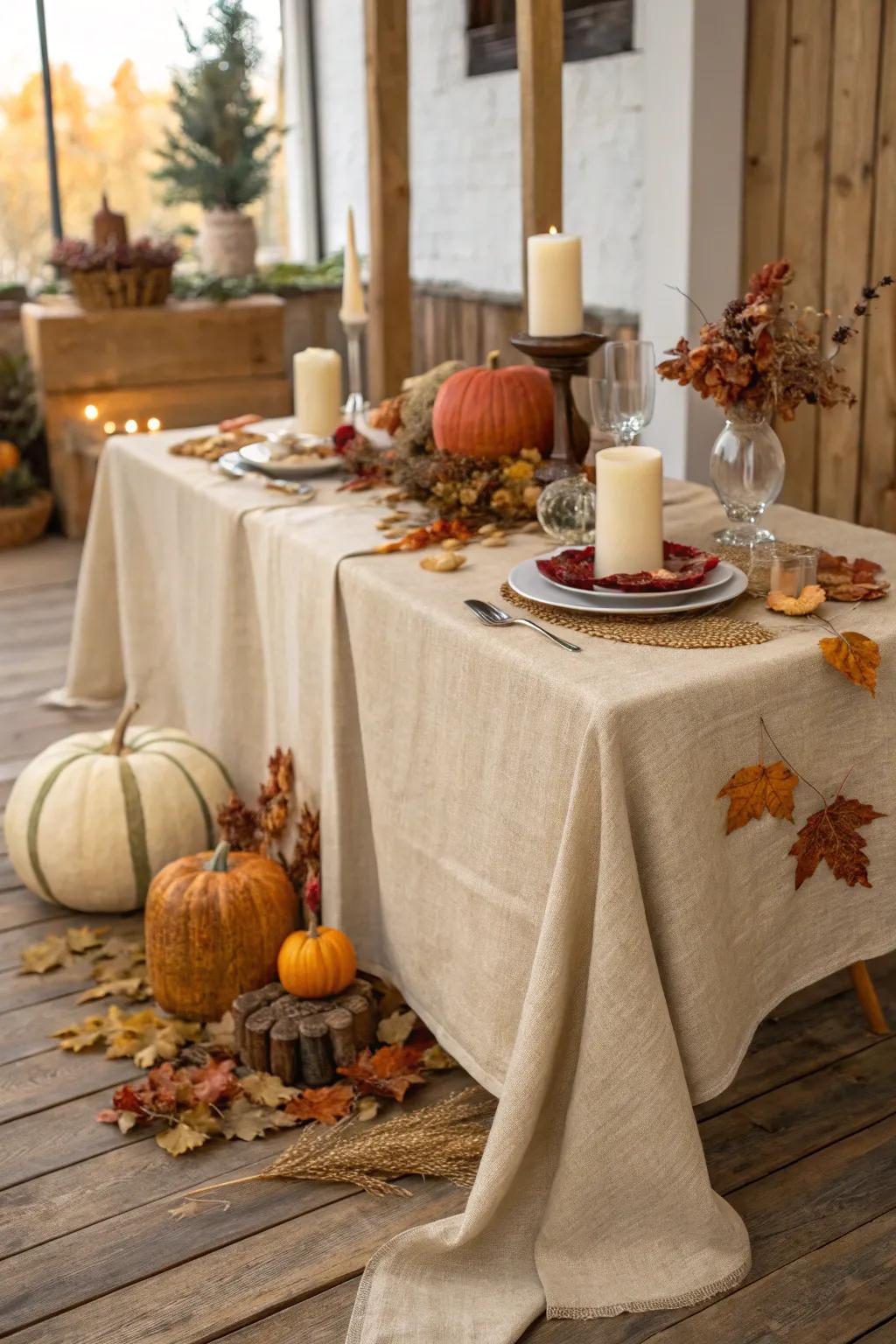 Organic textures enrich dimension and contrast to the design.