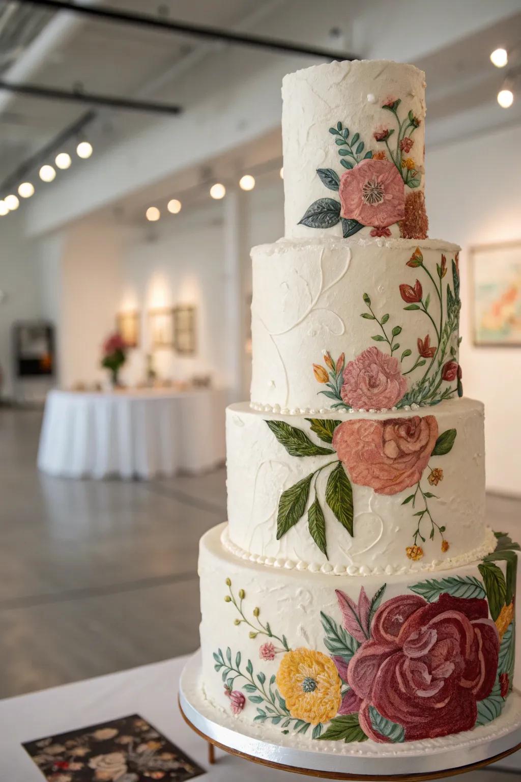 Artistic constituents transforming a basic confection into a masterpiece.