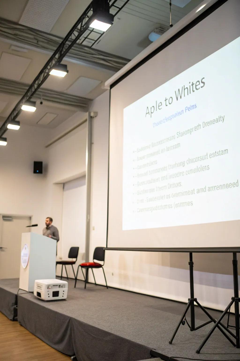 Slides that use free room effectively to maintain focus.