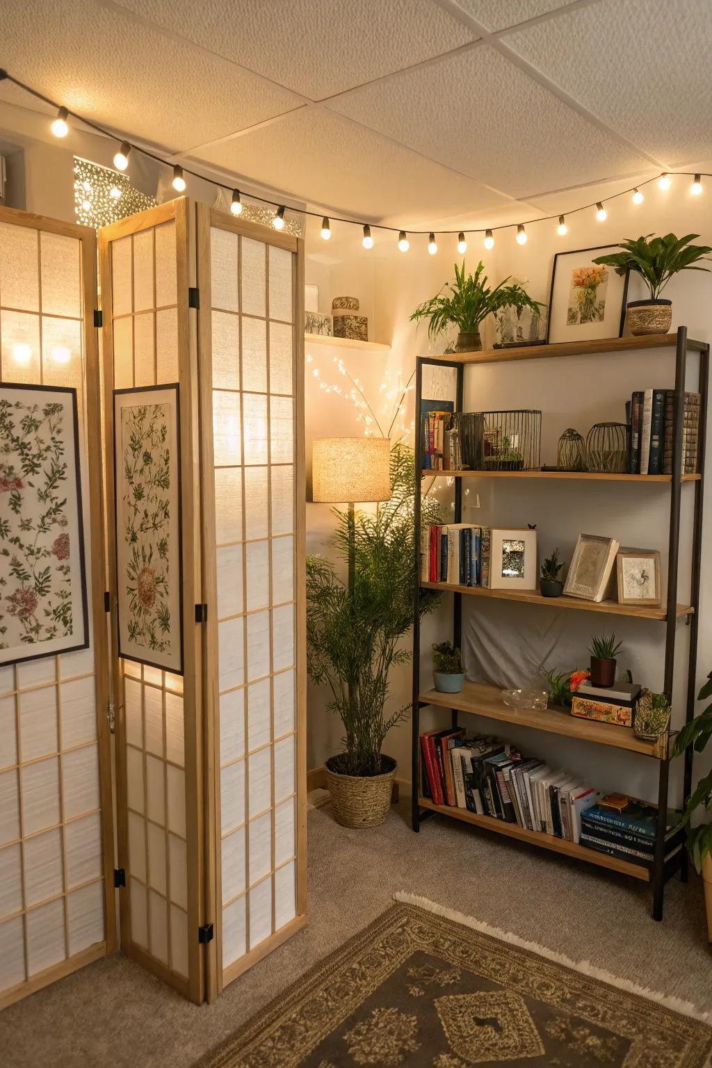 Creative partitions fashion zones while sustaining unrestrictiveness.