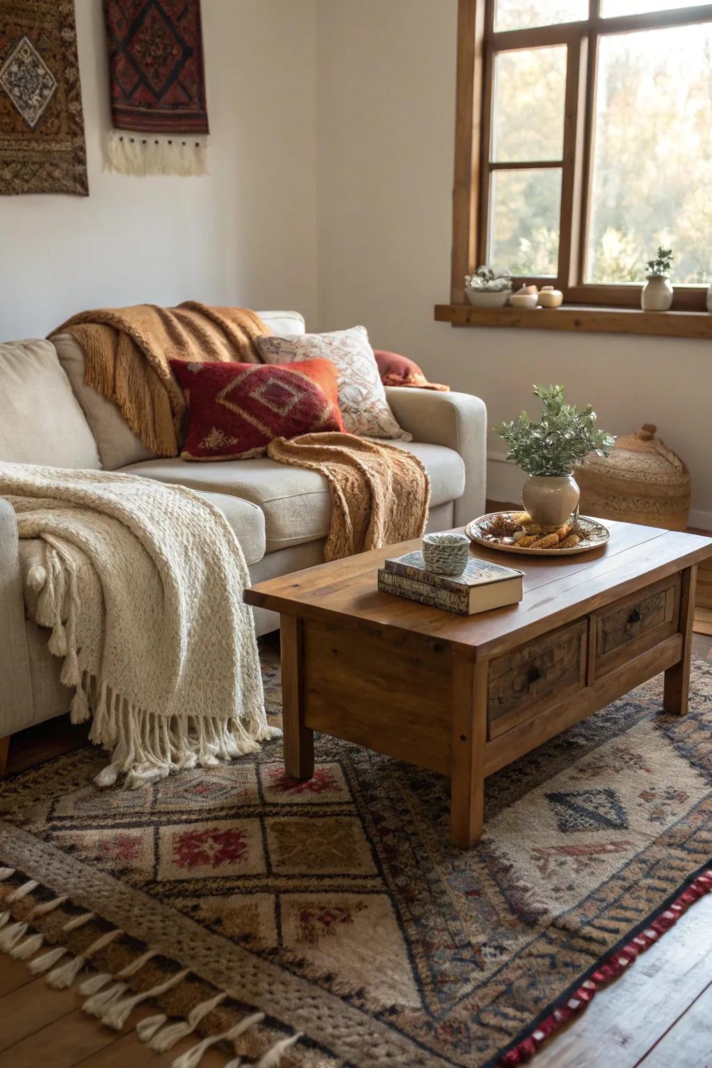 Layer textures to enhance depth and coziness.