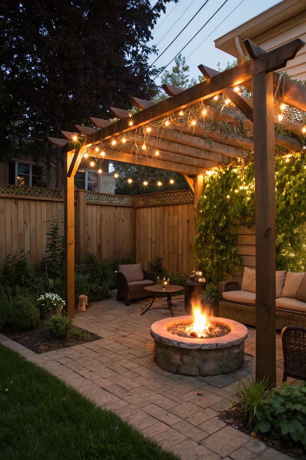 Pergolas craft a charming, layered patio design.