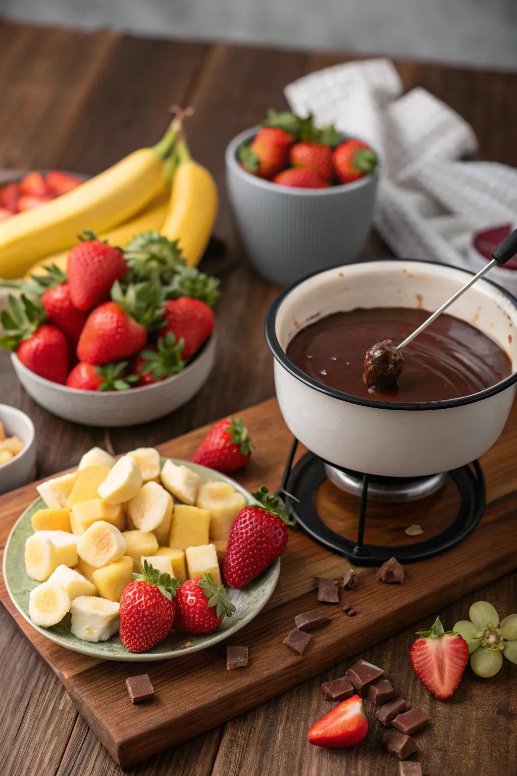 A delicious chocolate fondue for pure bliss.