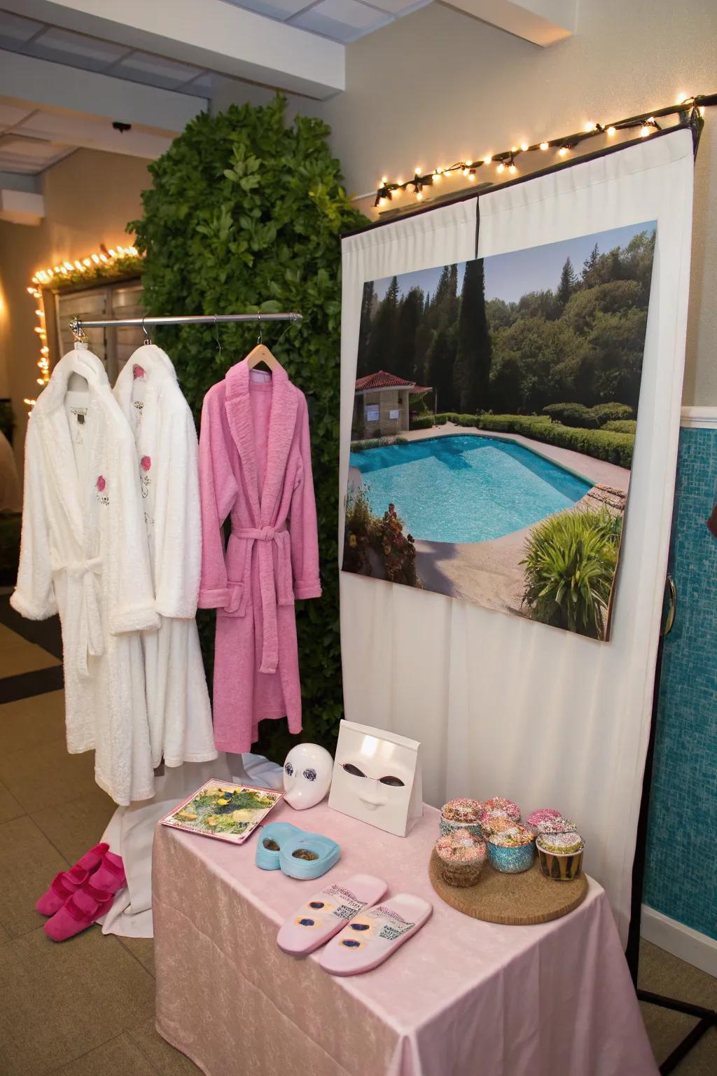 A photographic booth records spirited recollections of your spa gathering.