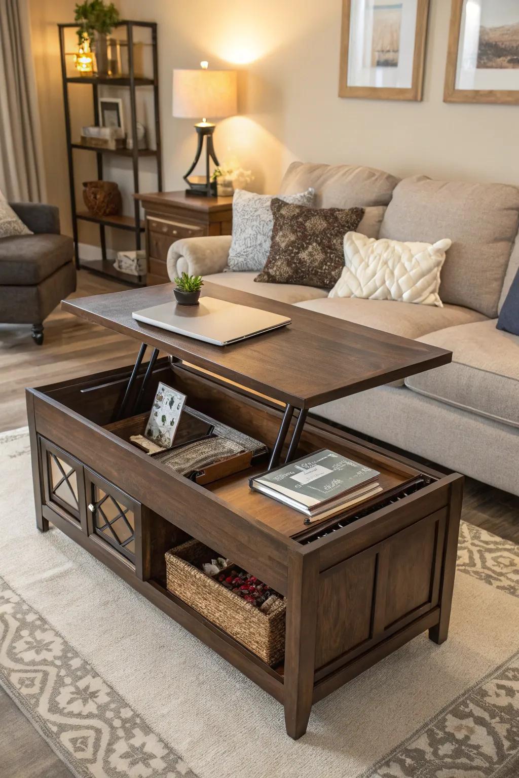 Furniture with hidden features can keep your space tidy.