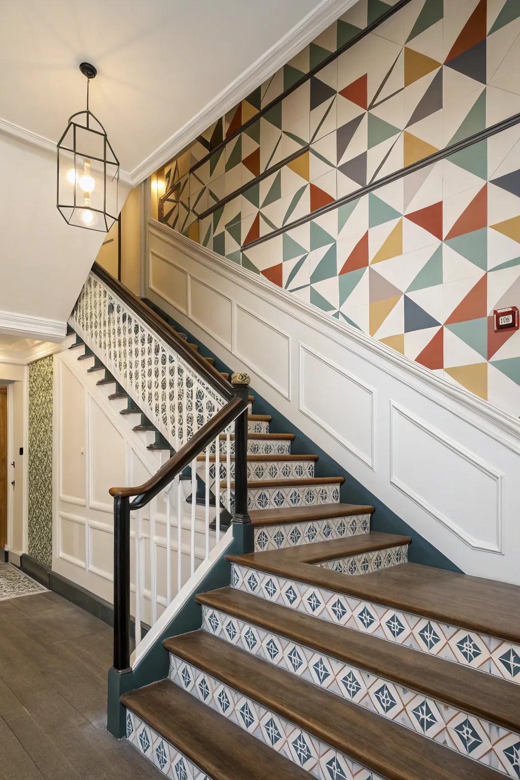 Shape patterns bring a modern and playful touch.