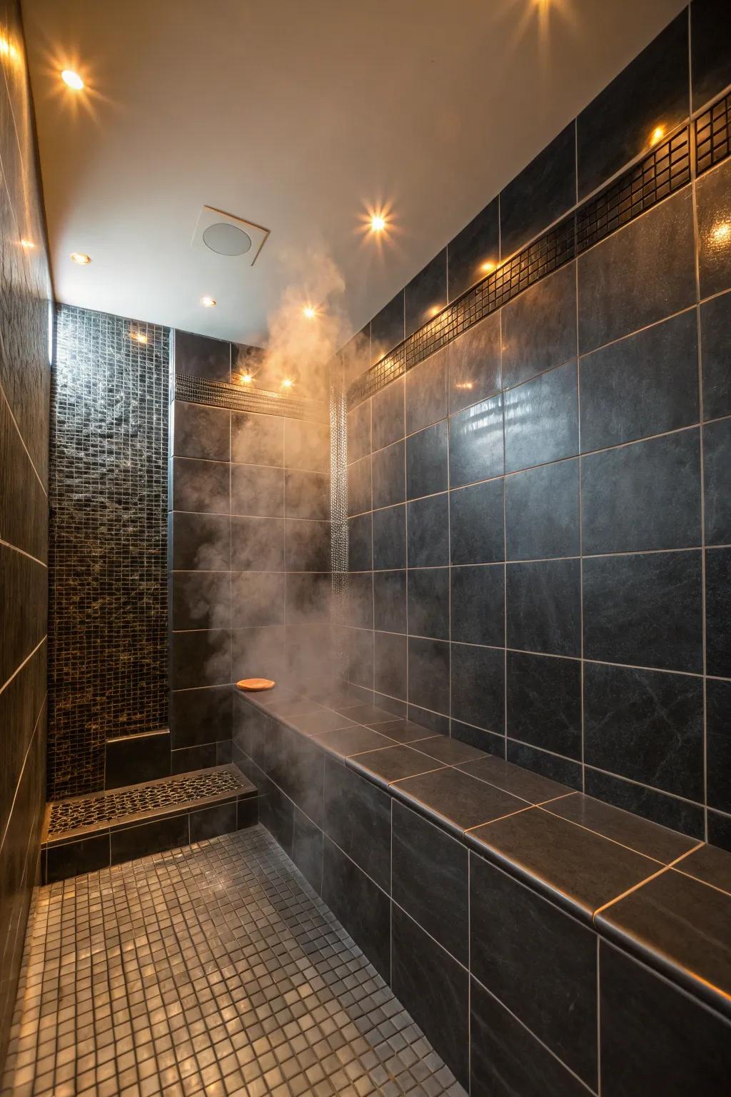 A cave-themed design adds mystery and intrigue to steam enclosures.