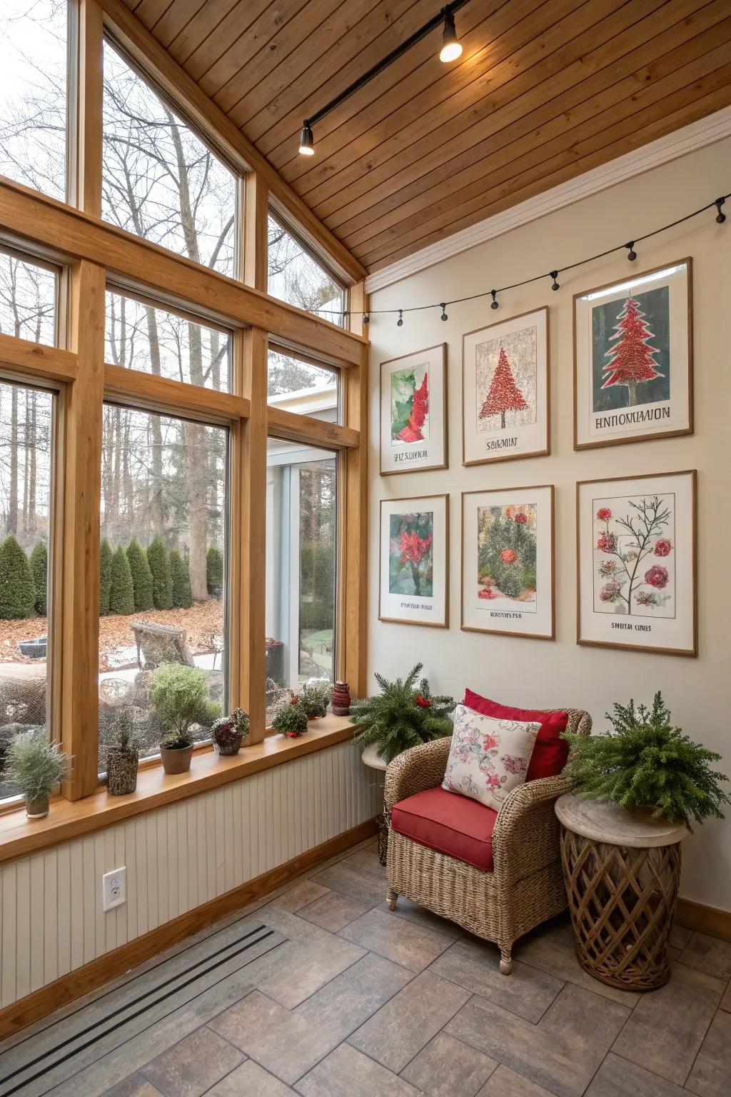 Holiday imprints transform your sun parlor's atmosphere.