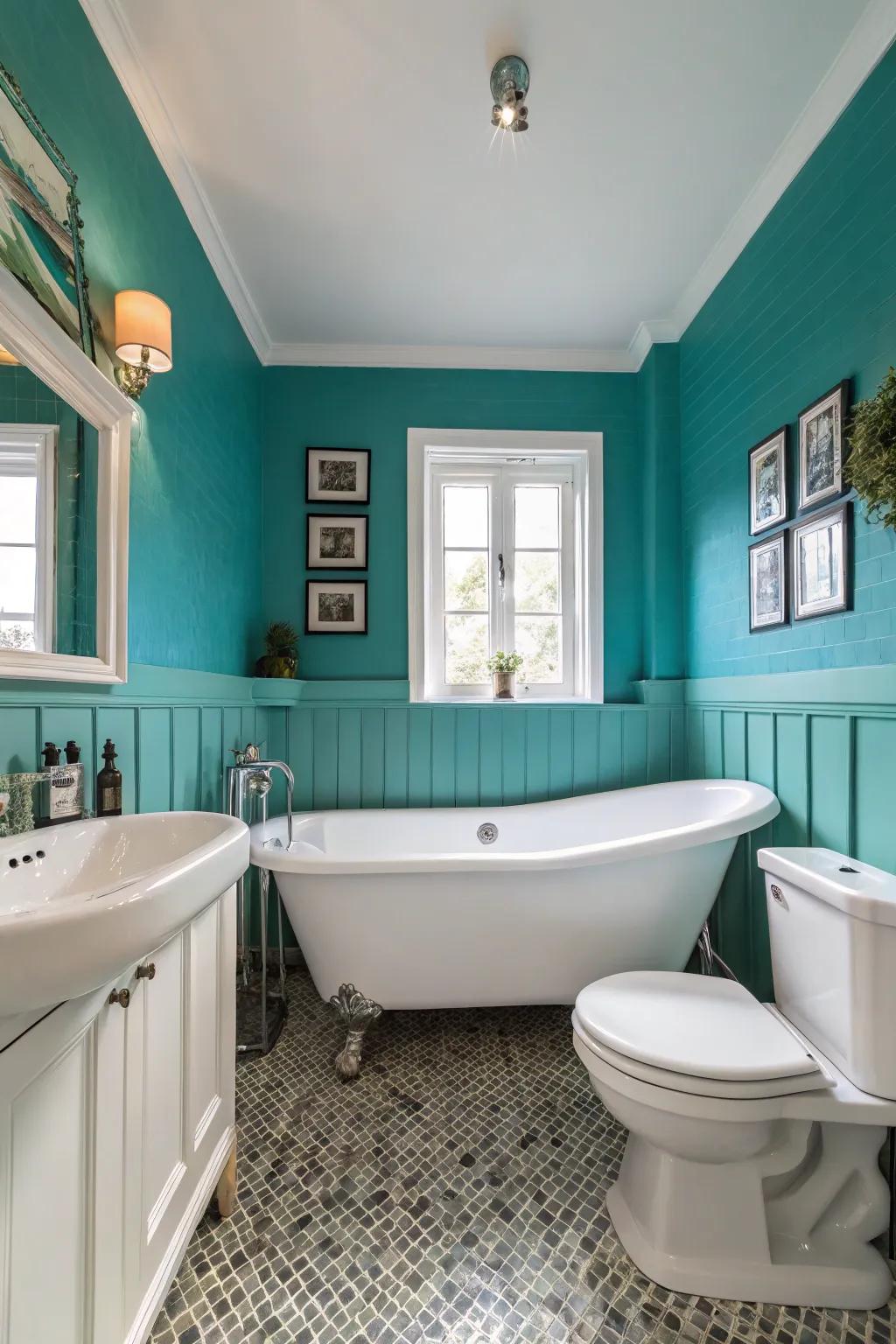 Attain freshness with cerulean and white contrast.