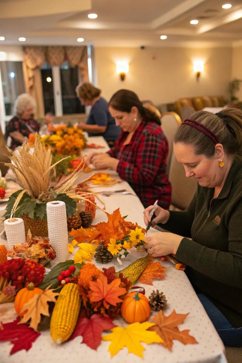 Creating personalized centerpieces adds charm to the decor.