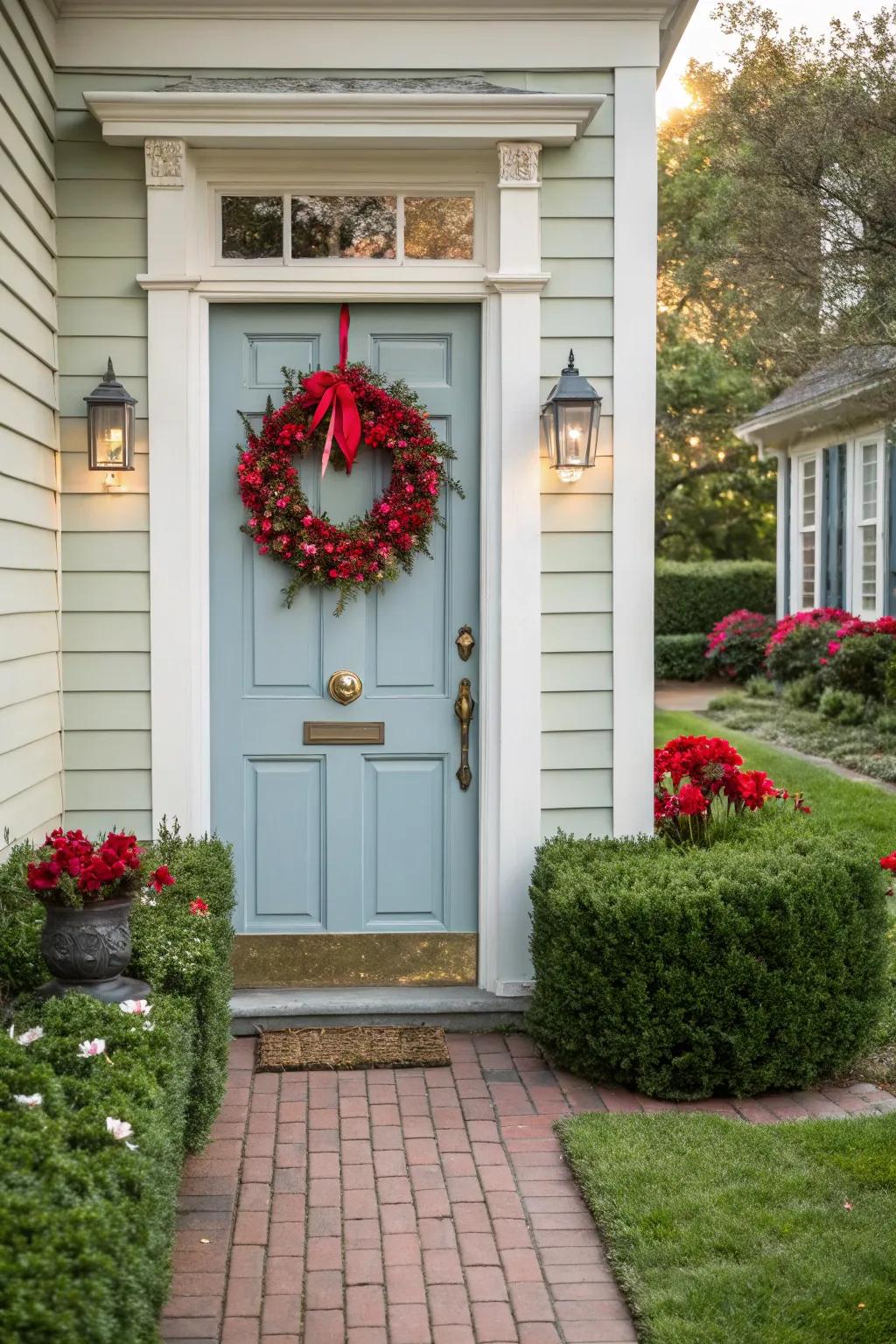 Festive decor brings a welcoming and personal touch to any door.