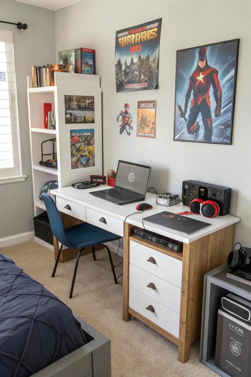 A tech-ready desk complete with built-in charging.