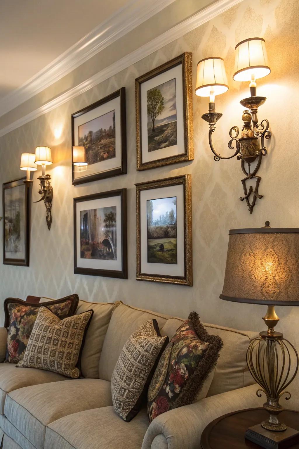 Sconces offer both style and functional illumination.