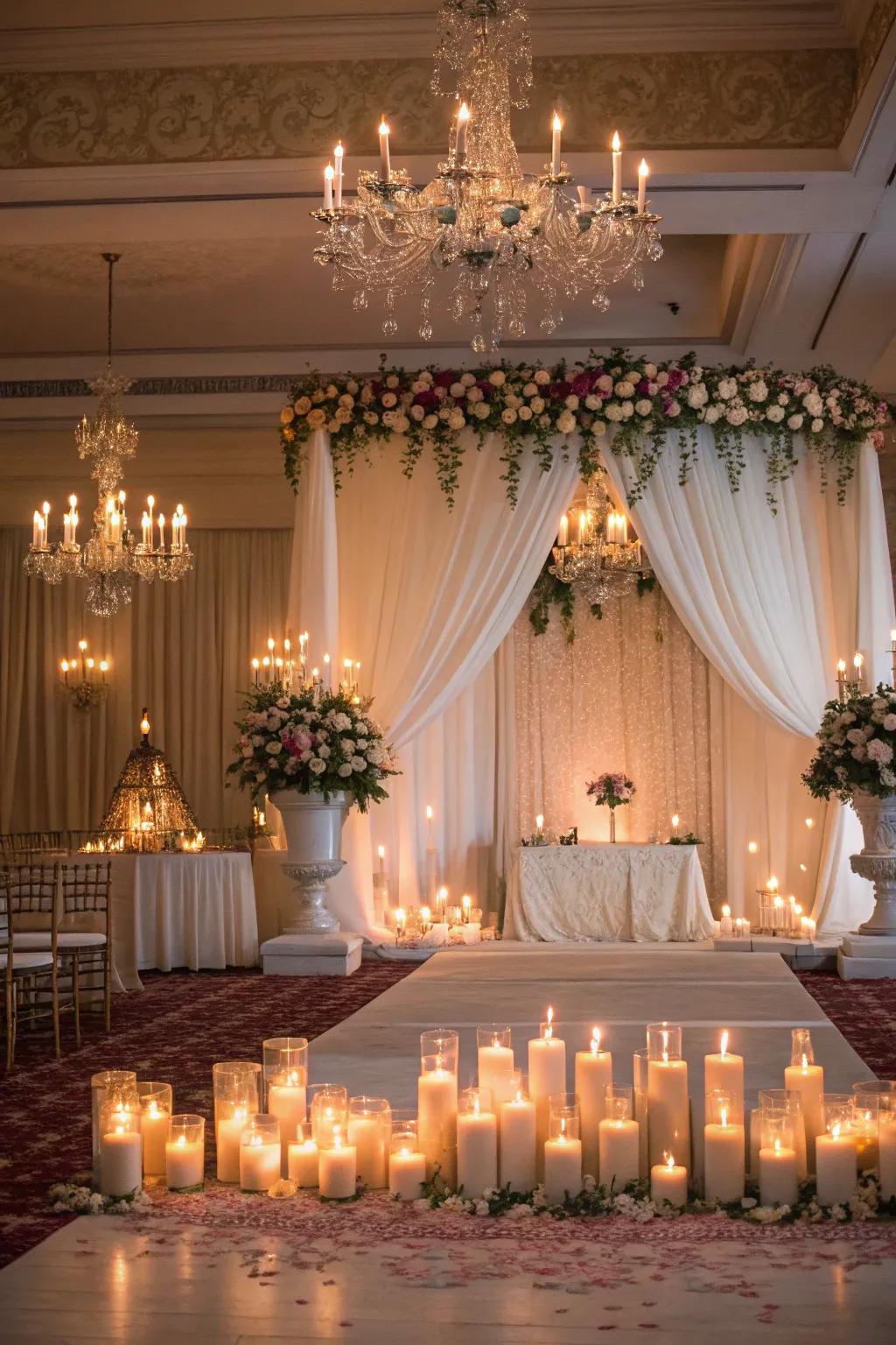 Magical romance with candlelight.