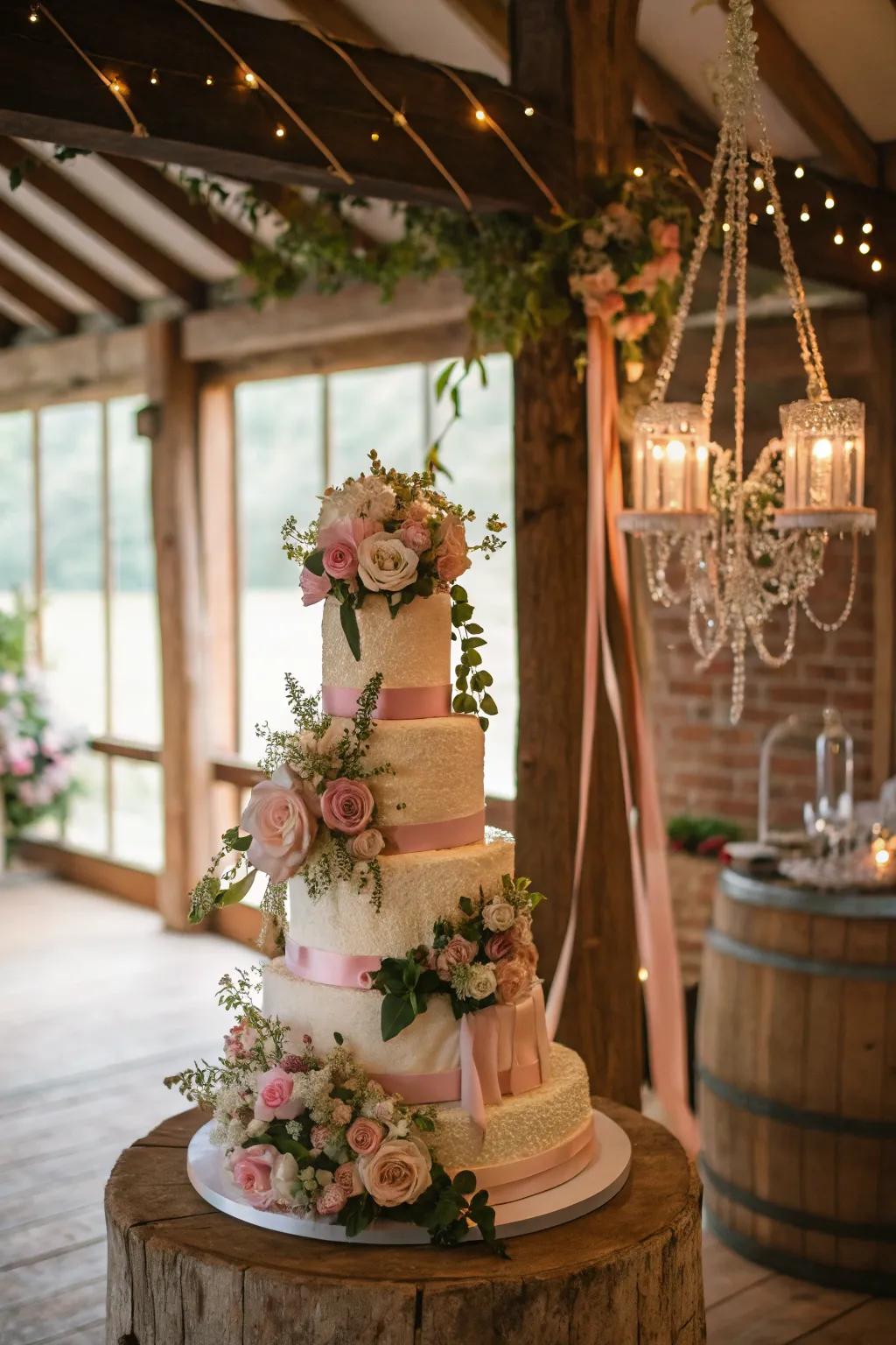 Hoverin' floral design for a magical cake.