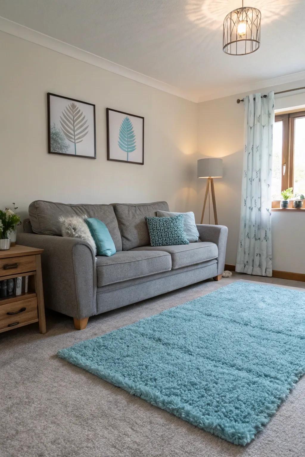 Azure carpets convey tranquility and serenity to your residence.