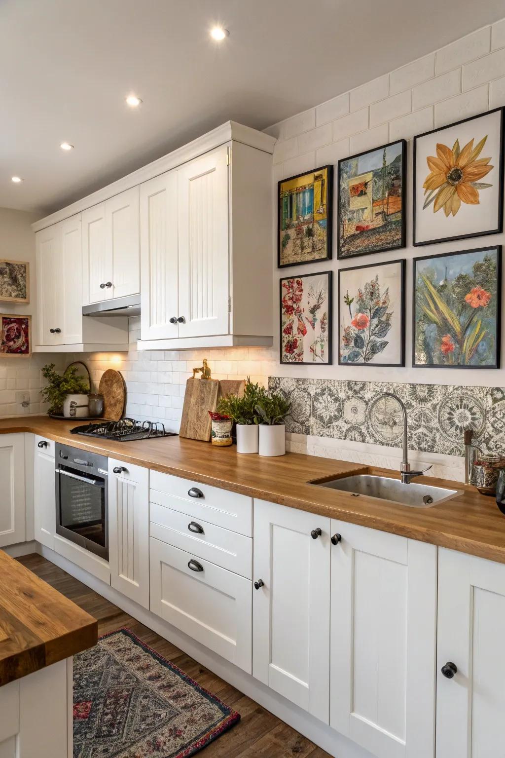 Artistic flair injects a personal touch into this kitchen.