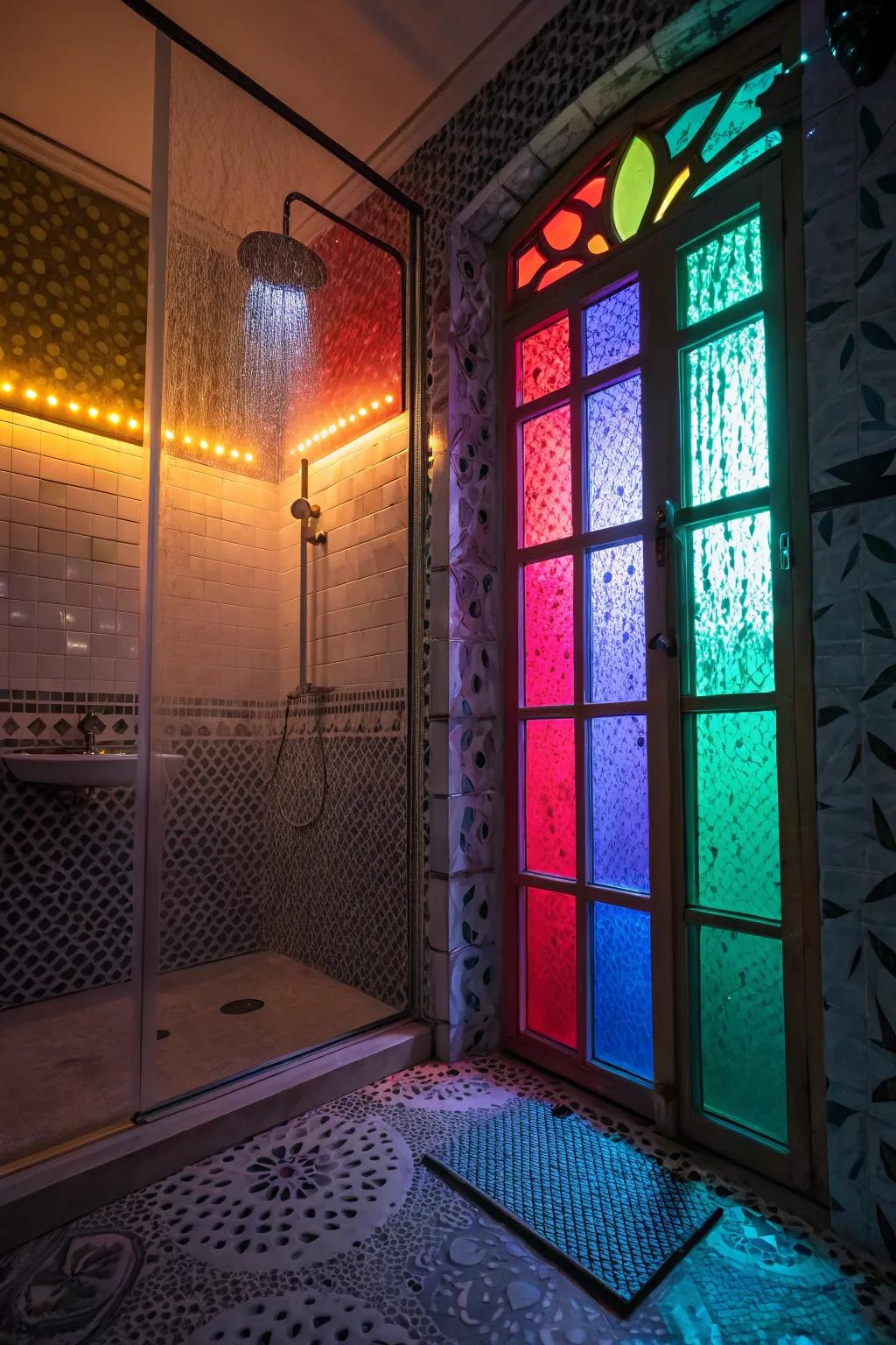 Through its prismatic effects, tinted glass alters the ambiance of the surrounding space.