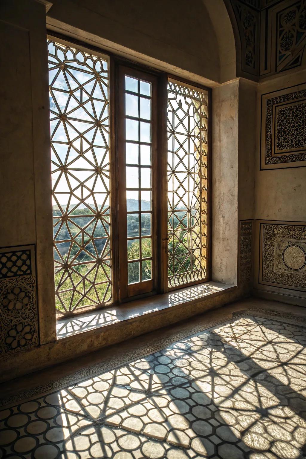 Mathematical designs inject a modern aspect and vibrant visual fascination.