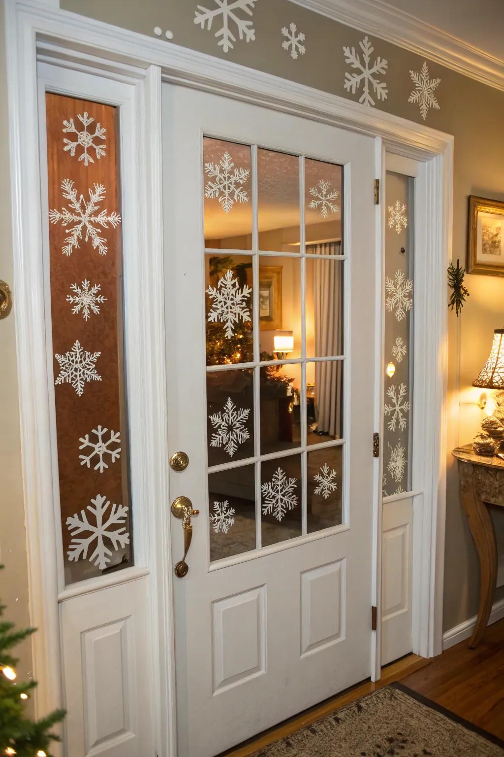 An elegant iced window panel to seize winter's splendor.