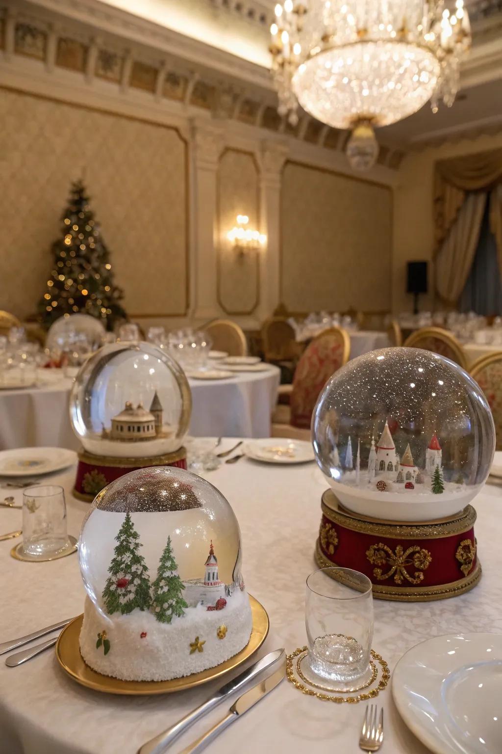 Snow orbs incorporate playful, whimsical touches to your event.