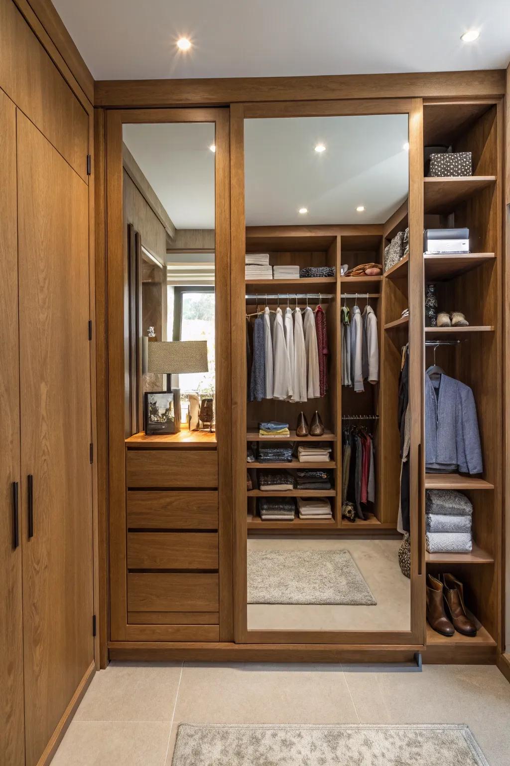 With a full-length mirror, you’ll enhance your closet experience.
