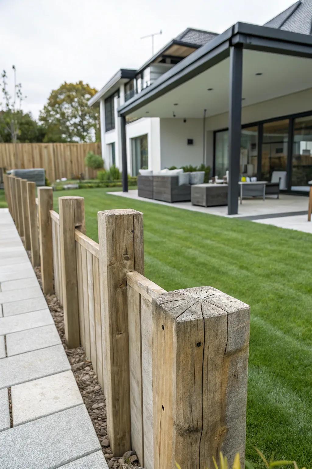 Exposed posts give bold architectural features.