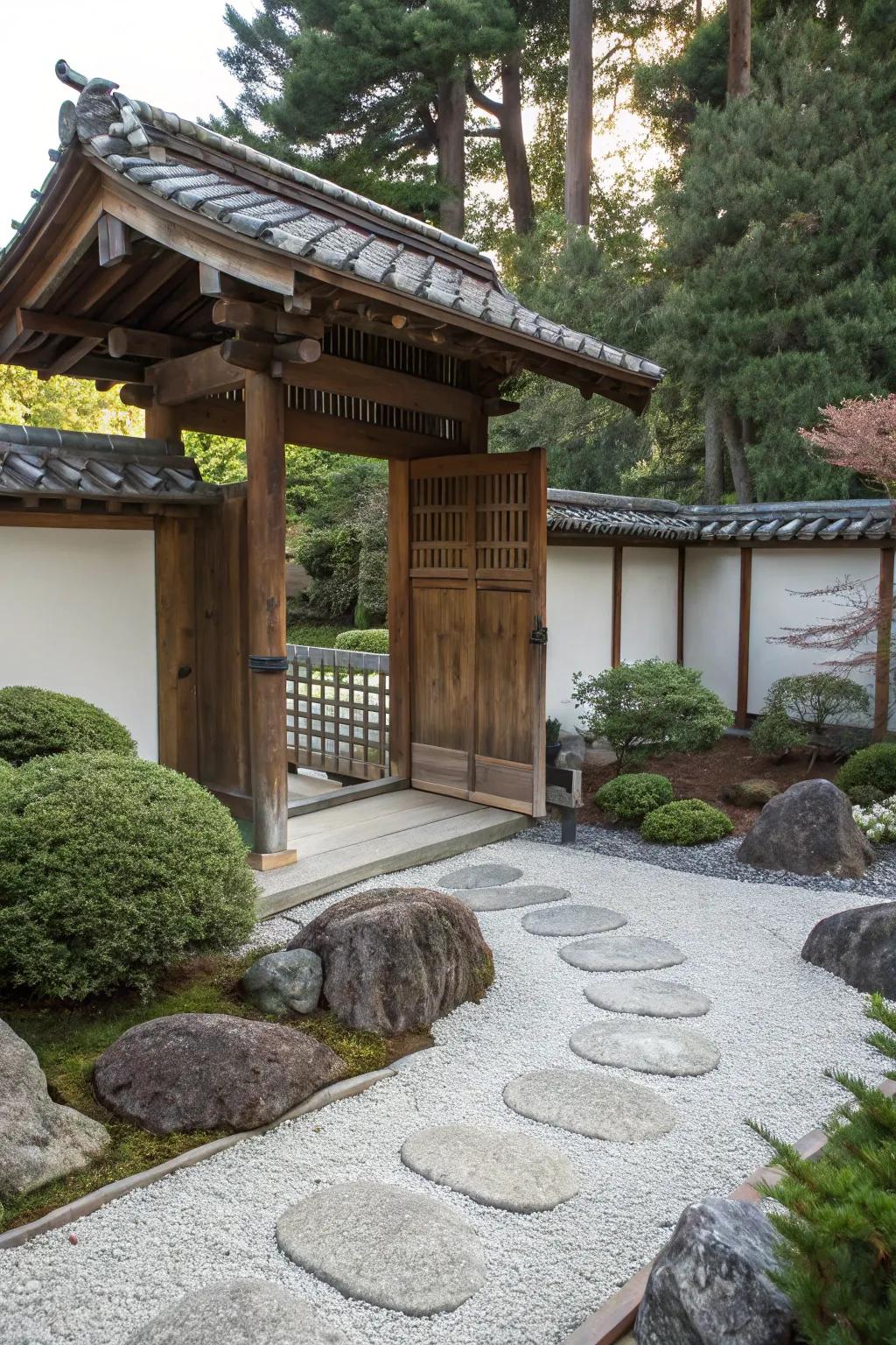 Japanese-inspired gates bring serenity and grace.