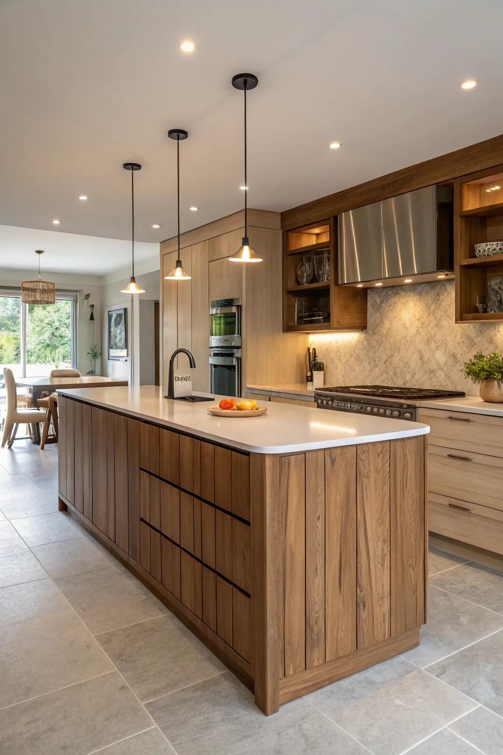 Eco-conscious materials give natural beauty and sustainability to the kitchen.