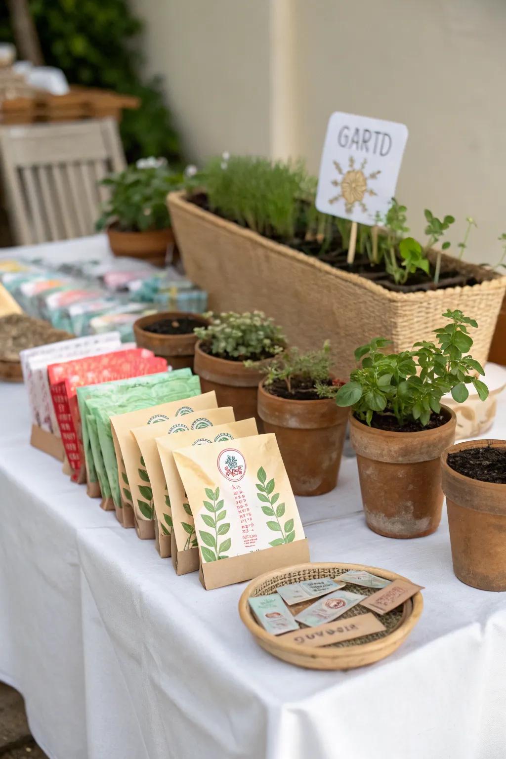 Eco-friendly presents are a considerate addition to a garden party.