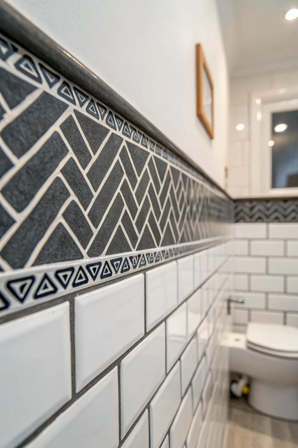 Contrasting sealer highlights tile motifs beautifully.