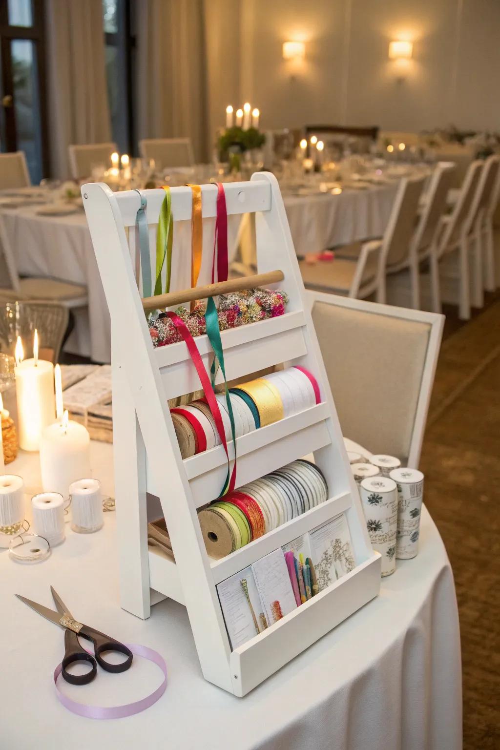 A gift packaging station contributes a personal and interactive touch.